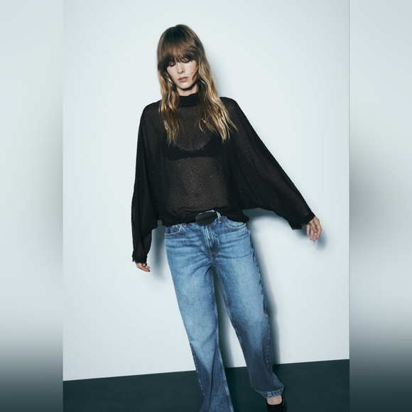 VOLUMINOUS SLEEVE RHINESTONE TOP - Picture 6 of 9